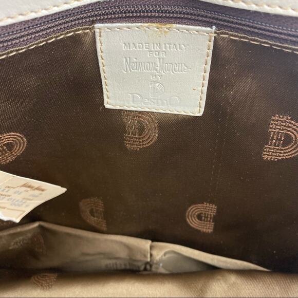Vintage Desmo for Neiman Marcus Ivory Textured Leather Bamboo Crossbody - Picture 4 of 7
